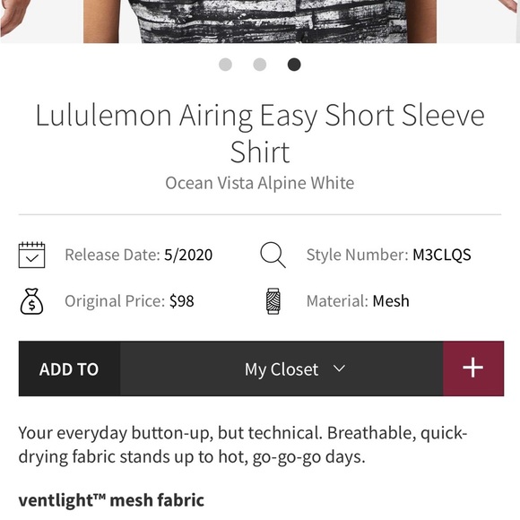 lululemon athletica Black and White Patterned Men's Shirt - Picture 7 of 7